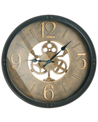 Beliani Orologio Da Parete Classico Con Cornice In Ferro Forma Rotonda 50 Cm Accessori Per La Casa Nero E Marrone Albacete