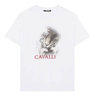 Roberto Cavalli Tiger Graphic Print Cotton T-Shirt, Size X-Large
