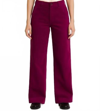 AG - Adriano Goldschmied Stella Palazzo Corduroy Jeans In Dark Magenta
