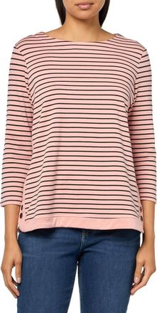 Multiples Three Quarter Sleeves Striped Blouse In Blush