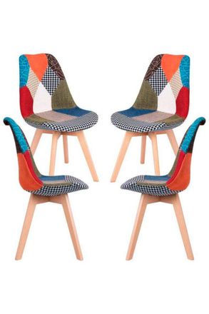 Regalos Miguel Regalos Miguel - Packs Sillas Comedor - Pack 4 Sillas Synk Patchwork - Patchwork Clear