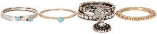 Olivia Welles Mixed Metal Stackable Ring Set in Metallic at Nordstrom Rack