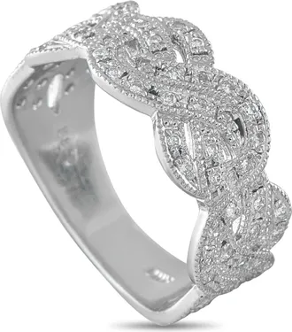 Luxury Bazaar Antique Platinum 0.25ct Diamond Twisted Band Ring MF16-071626