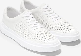 Cole Haan Mens Cole Haan GrandPr&oslash; Rally Laser Cut C31436 Sneaker White Shoes RHS6586