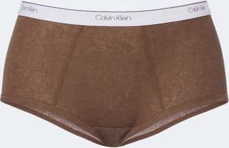 Calvin Klein Tha&iuml;s ribbed-knit cotton-blend briefs
