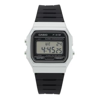 Casio Mens CASIO F Series Student Sports Minimalistic Retro Small Watch Mens Black Digital F-91WM-7ADF