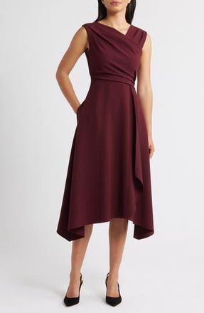Vince Camuto Ruched Asymmetric Laguna Crepe Dress in Aubergine at Nordstrom Rack, Size 2