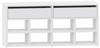 OEM Zapatero Blanco Zappa Con 2 Amplios Cajones Y Estantes Abiertos
