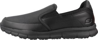 Skechers Work Relaxed Fit: Nampa - Groton SR - Heren - Loafers - Zwart - 42 EU - Leer - Schoenen