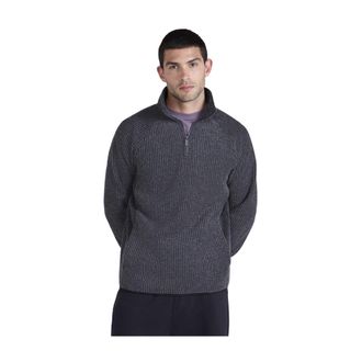 Mountain Warehouse Heren Textured Half Zip Raglan Trui (Koolstof)