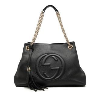 Gucci Soho Black Leather Shoulder Bag Tote Bag (Pre-Owned)