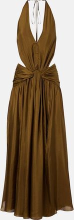 Zimmermann Indra cutout halterneck silk maxi dress