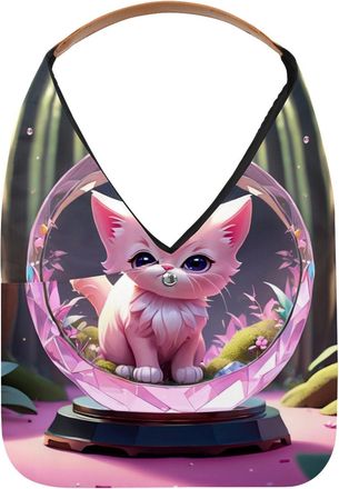 Generic Cat Crystal Ball Reusable Lightweight Grocery Bags - Foldable Into Compact Pouch, Washable & Sturdy, Multipurpose for Shopping and Travel