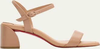 Christian Louboutin 55mm Jane Leather Ankle-Strap Sandals