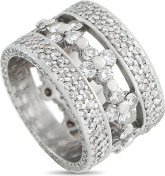 Luxury Bazaar 18K White Gold 4.33ct Diamond Eternity Band Ring MF13-051826