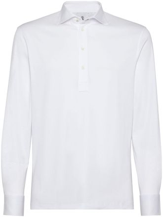 Brunello Cucinelli Polo con maniche in stile camicia - Bianco