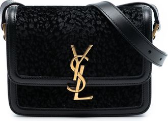 Saint Laurent Pre-owned Womens Small Velvet Solferino Satchel In Box - Black Textile - One Size