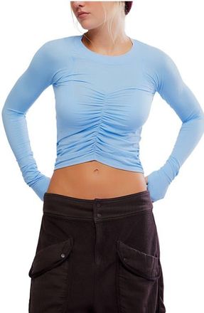 Free People FP Movement Tempo Ruched Long Sleeve T-Shirt in High Dive at Nordstrom, Size Small