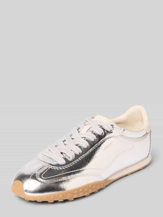 Hoff Sneaker aus echtem Leder in gl&auml;nzender Optik Modell Bridge in Silber, Gr&ouml;&szlig;e 36