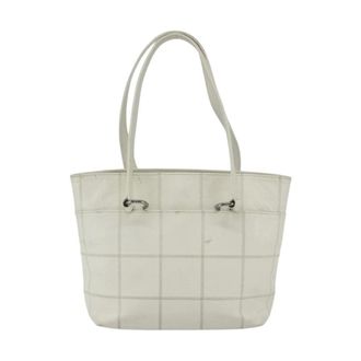 Chanel Pre-owned Tote Bags, female, White, Size: ONE SIZE Pre-owned Vintage Quilted Leather Tote Bag