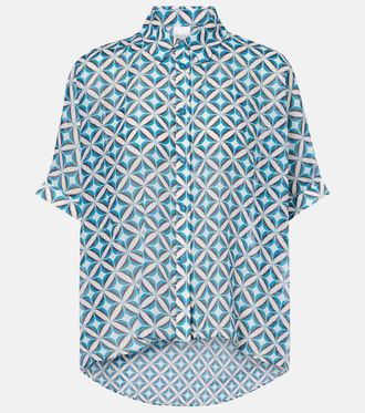 Max Mara Ariete printed cotton and silk shirt