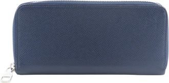 Louis Vuitton Taiga Navy Ocean Taiga Leather Long Wallet (Bi-Fold) (Pre-Owned)