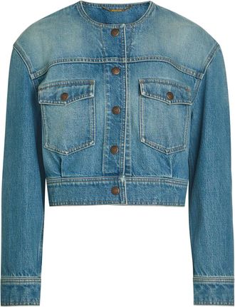 Chlo&eacute; Cropped Denim Jacket - Blue - 40 (UK12 / M)