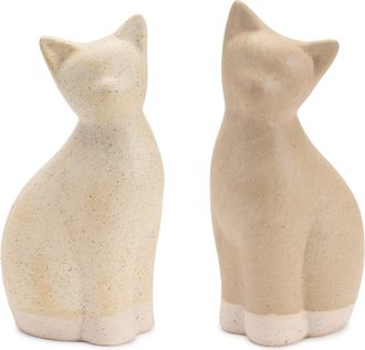 Melrose International Ceramic Cat Decor (Set of 2) - Beige