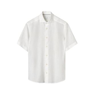 Eton Casual Fit Linen Short Sleeve Shirt - male - Eton - Short Sleeve Shirts - White - 2XL - Shirts