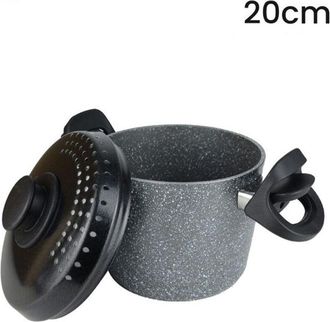 Trade Shop Trade Shop - Cocina De Cocci&oacute;n Antiadherente Con Tapa Perforada Para La Parte Superior De Inducci&oacute;n De &Oslash;16-20cm - -di&aacute;metro 20cm