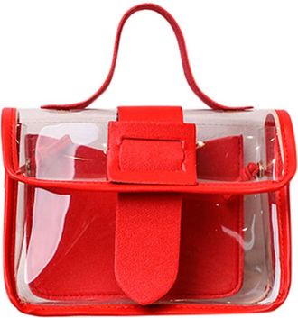 Generic Womens Cross-Body Bags Cross Body Bag Women for Work, Office Transparent with Fashion Chain Strap, Crossbody Purse with Handle, Cute Messenger Clear T