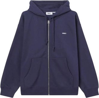 Obey Hoodies & sweatvesten, Heren, Blauw, S, Katoen, Est. Works Bold Zip Hood