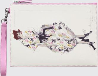 Marc Jacobs Clutch The Runway Illustration in pelle con stampa grafica