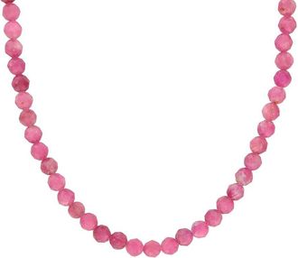 Rina Limor Silver 16.99 Ct. Tw. Pink Tourmaline Bead Necklace