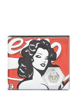 Philipp Plein embossed-motif wallet - men - Calf Leather - One Size - Black