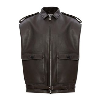 Courr&egrave;ges Vests, female, Brown, Size: XS Leather Vest