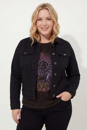 Joe Browns Essential Stretch Denim Jacket in Black at Nordstrom, Size 16