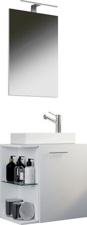 ebuy24 Ebuy24 - Set Vcm De 3 Piezas Lavadero Para Invitados Wc Ba&ntilde;o De Invitados Wc De Lavabo Set De Ba&ntilde;o - Hausa Sp (blanco)