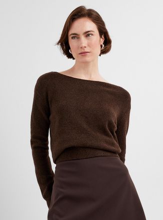 Contemporaine Womens Brushed boat-neck sweater
