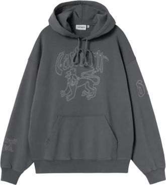Carhartt Work in Progress Hooded Hackwork Sweatshirt - Heren - Hoodies - Grijs - XL - Katoen - Hoodies & sweatvesten