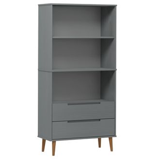 vidaXL Vidaxl - Librer&iacute;a Molde Madera Maciza De Pino Gris 85x35x170,5 Cm