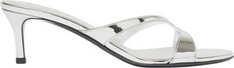 Scarosso Pauli Kitten Heel Sandalen - Dames - Muiltjes - Grijs - 42 EU - Leer - Schoenen