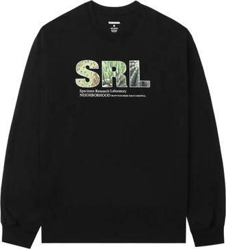 Neighborhood T-shirt a maniche lunghe con stampa grafica SRL - Nero