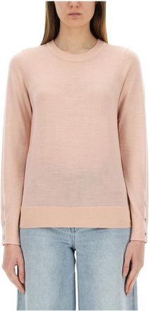 Michael Kors Wollen Jersey - Dames - Ronde hals truien - Roze - S - Wol - Truien & Vesten
