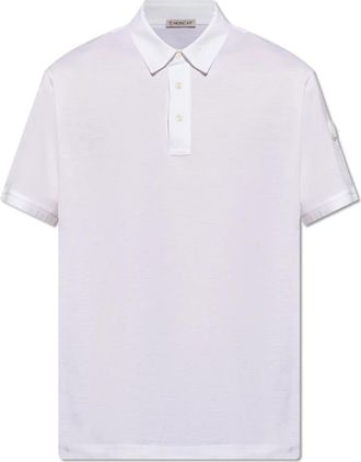 Moncler Polo shirt met logo - Heren - Polos - Wit - XL - Katoen - Tops
