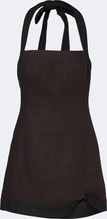 Sir. Linen halterneck minidress