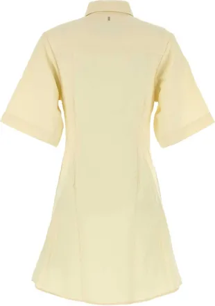 Ami Womens Pastel Yellow Wool Shirt Dress Beurre Virgin