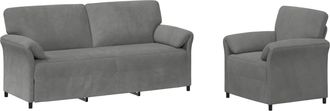 vidaXL Juego De Sof&aacute; 2 Uds. Gris Oscuro Terciopelo Vidaxl