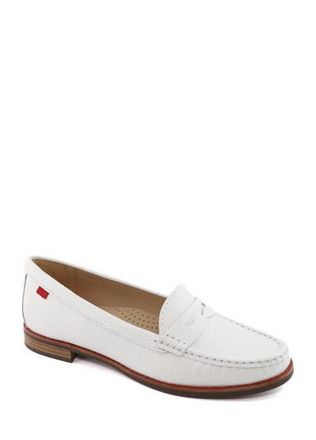 Marc Joseph New York East Village Patent Leather Penny Loafer in White Pearlized Grainy at Nordstrom, Size 10.5