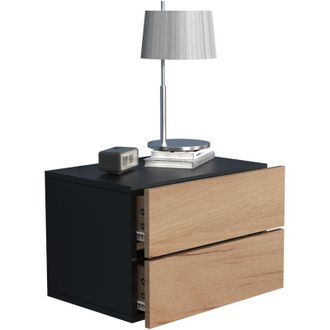 ebuy24 Vcm Armadio notturno Cassetto da parete Parete Comodino Dimensioni ca. a. 30 x l. 45 x p. 32 cm - Usal l 45 cm (Nero / Rovere al Miele)